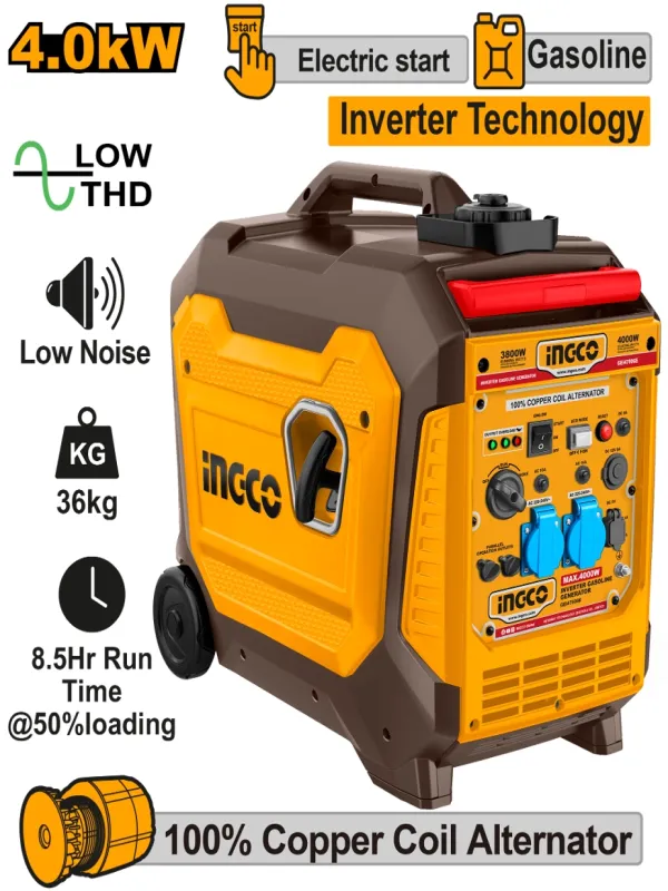 Generador de Gasolina Ingco Silencioso 4.000 w.