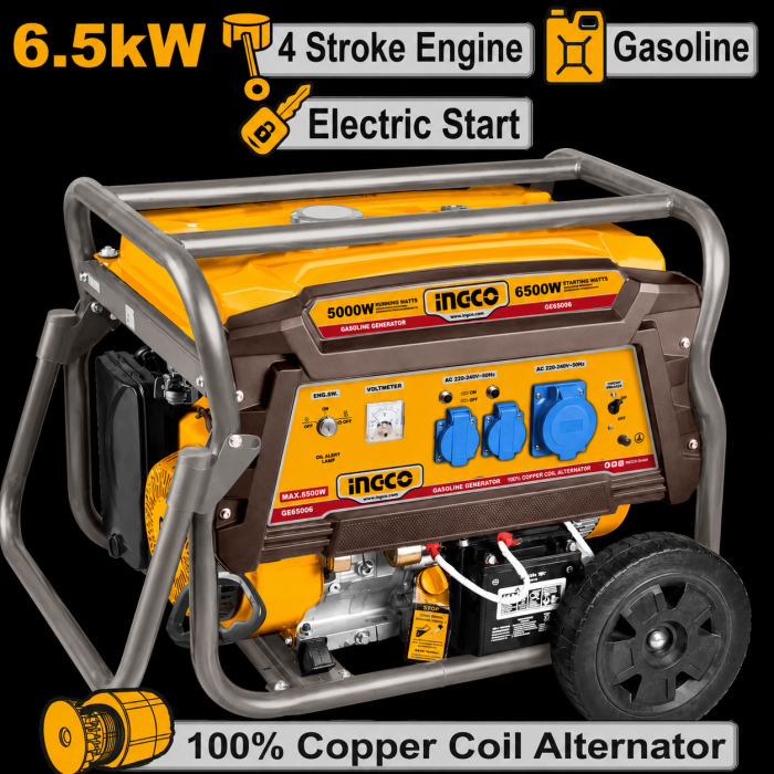 Generador de Gasolina Ingco 6.500 w. 