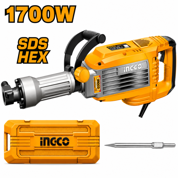Martillo Demoledor 14 KG. SDS HEX. 1700w INGCO 