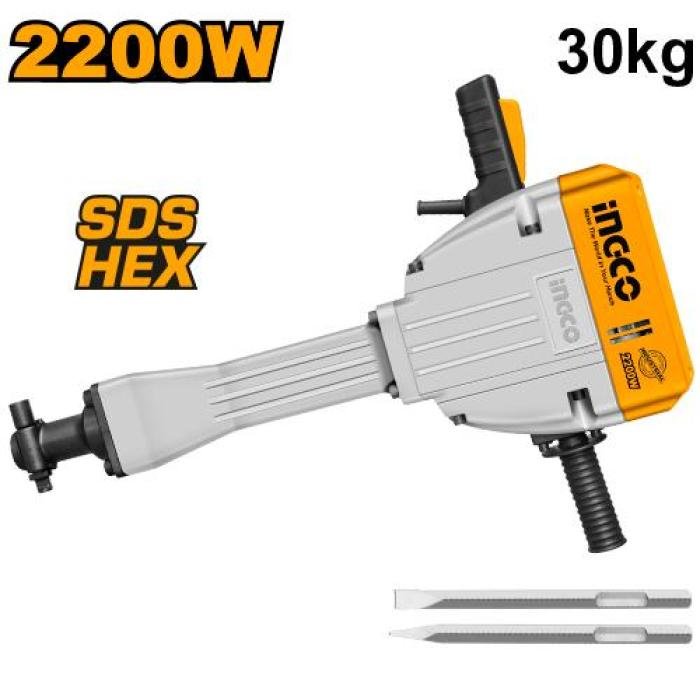Martillo Demoledro 30 KG. SDS HEX 2200w INGCO