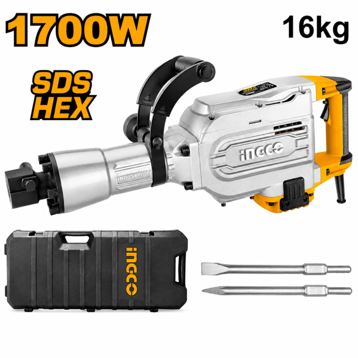 Martillo Demoledor 16 KG. SDS HEX 1700w. INGCO