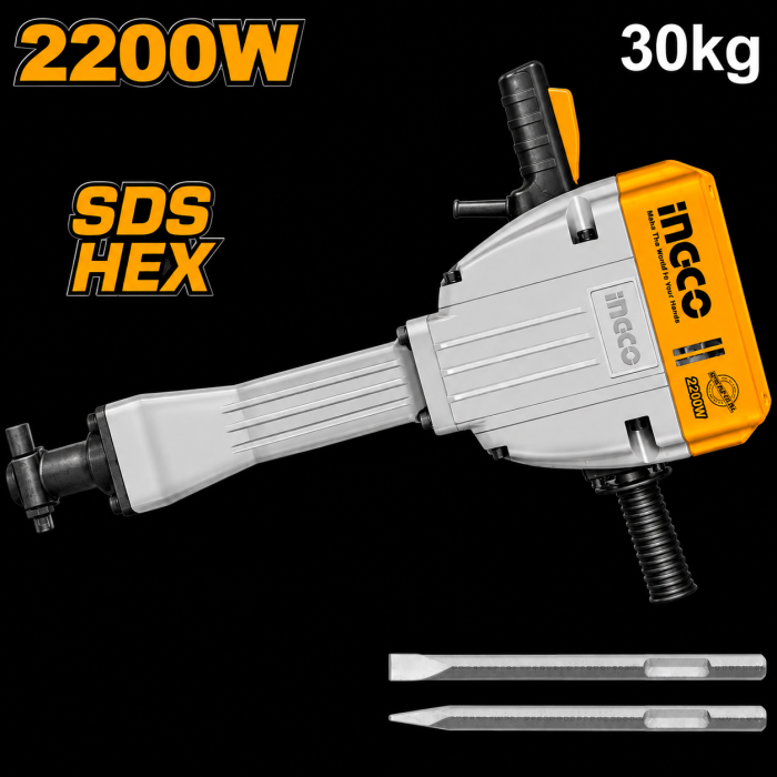 Martillo Demoledro 30 KG. SDS HEX 2200w INGCO