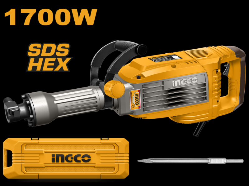 Martillo Demoledor 14 KG. SDS HEX. 1700w INGCO 