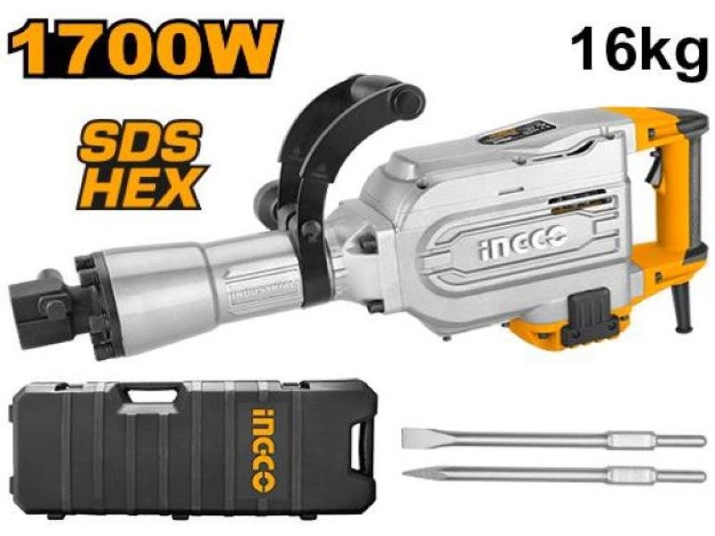 Martillo Demoledor 16 KG. SDS HEX 1700w. INGCO