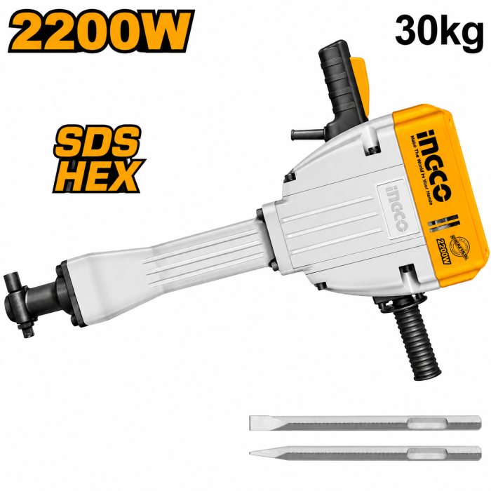 Martillo Demoledro 30 KG. SDS HEX 2200w INGCO
