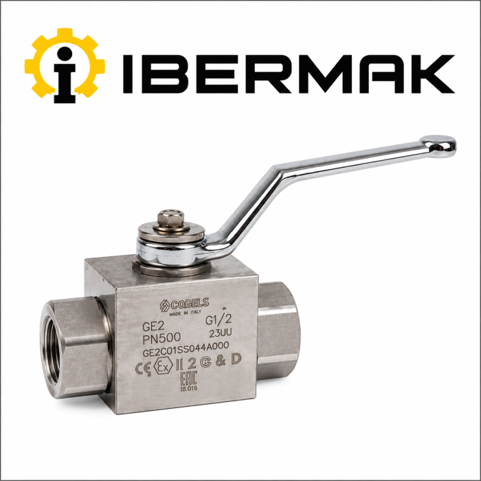 VALVULA GE2 2 VIAS INOX 316 SIN TALADROS ROSCA BSP JUNTA POM