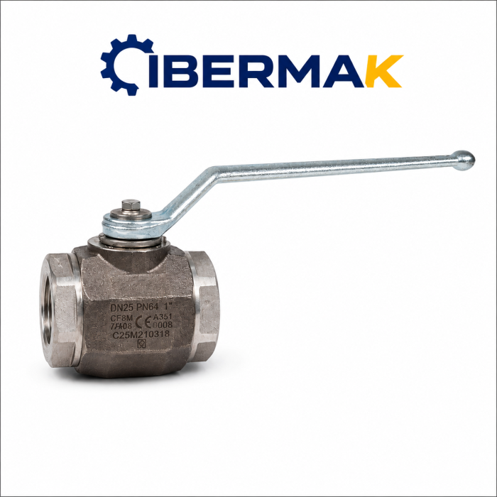 VALVULA GB1 2 VIAS PASO TOTAL INOX ROSCA BSP OPCION PARA ACTUADOR