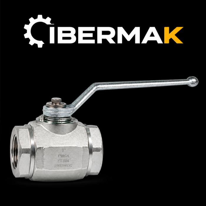 VALVULA GB1 2 VIAS PASO TOTAL ACERO CARBONO ROSCA BSP OPCION PARA ACTUADOR