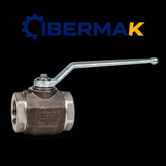 VALVULA GB1 2 VIAS PASO TOTAL INOX ROSCA BSP OPCION PARA ACTUADOR