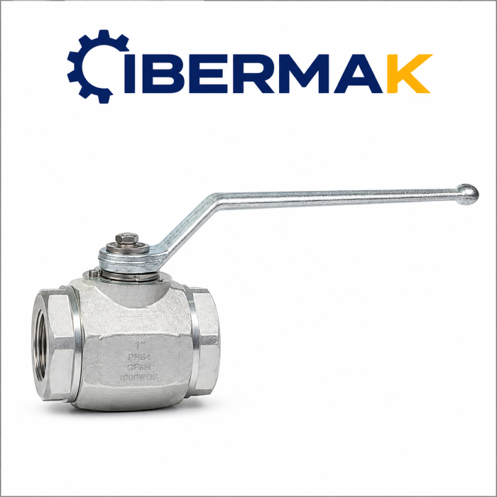 VALVULA GB1 2 VIAS PASO TOTAL ACERO CARBONO ROSCA BSP OPCION PARA ACTUADOR