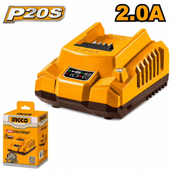 CARGADOR BATERIA 2.0 A. 20V LITIO INGCO 