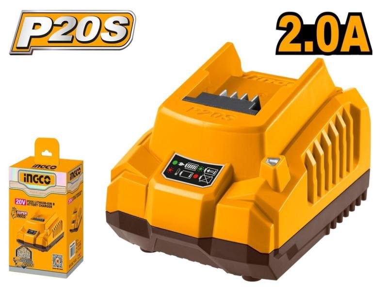 CARGADOR BATERIA 2.0 A. 20V LITIO INGCO 