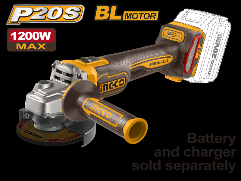 AMOLADORA 115mm 1200W 20 V INGCO 