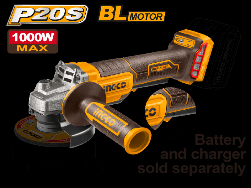 AMOLADORA 115mm 1000W 20 V  INGCO 