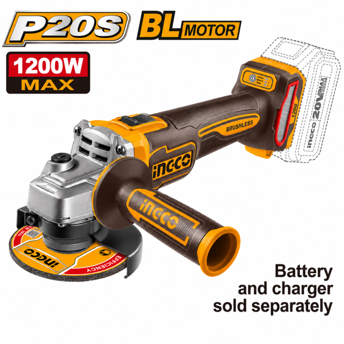 AMOLADORA 115mm 1200W 20 V INGCO 