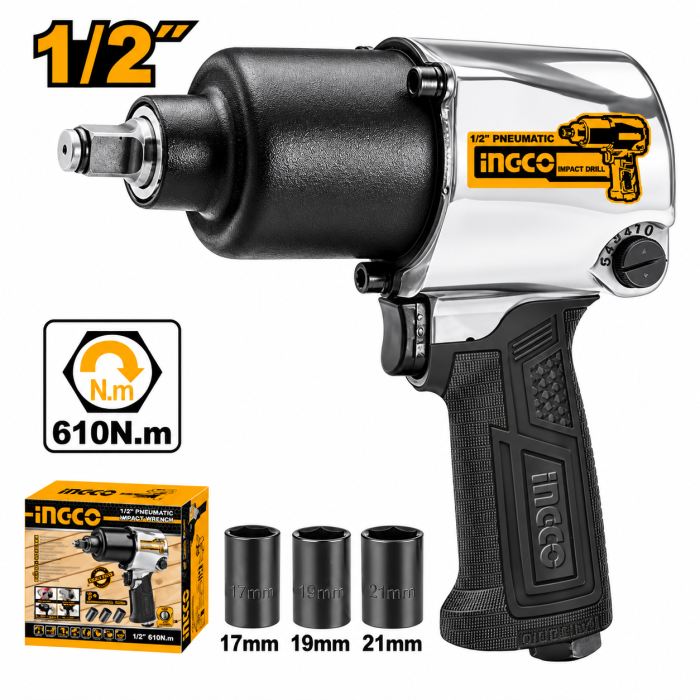 LLAVE IMPACTO NEUMATICA INGCO  1/2" 140L/MIN