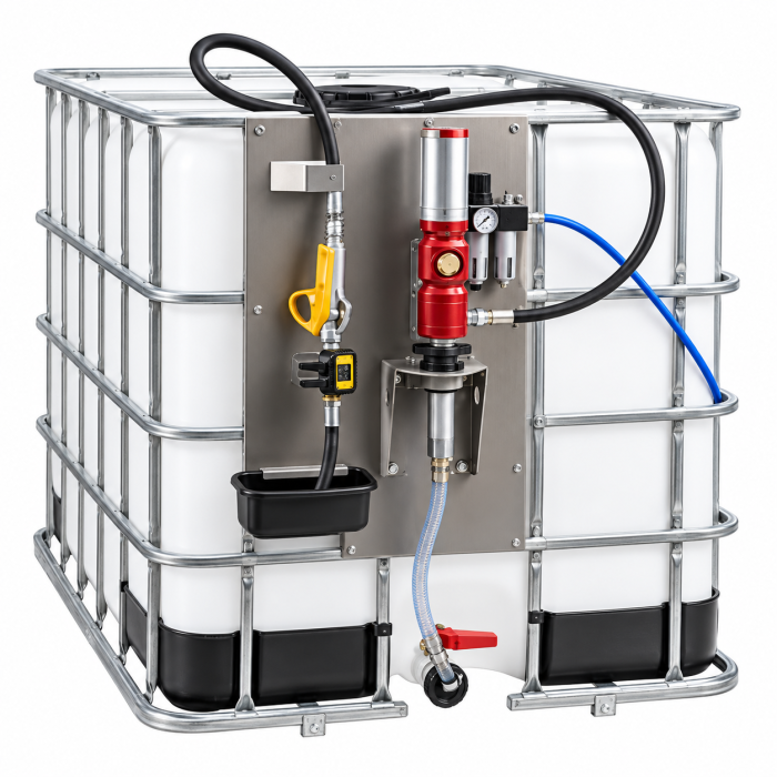 Kit para aceite para contenedores IBC de 1000 l con bomba frontal MECLUBE 