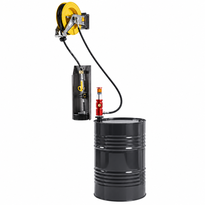 Kit neumático para distribución de aceite con fijación mural – 180–220 litros MECLUBE 